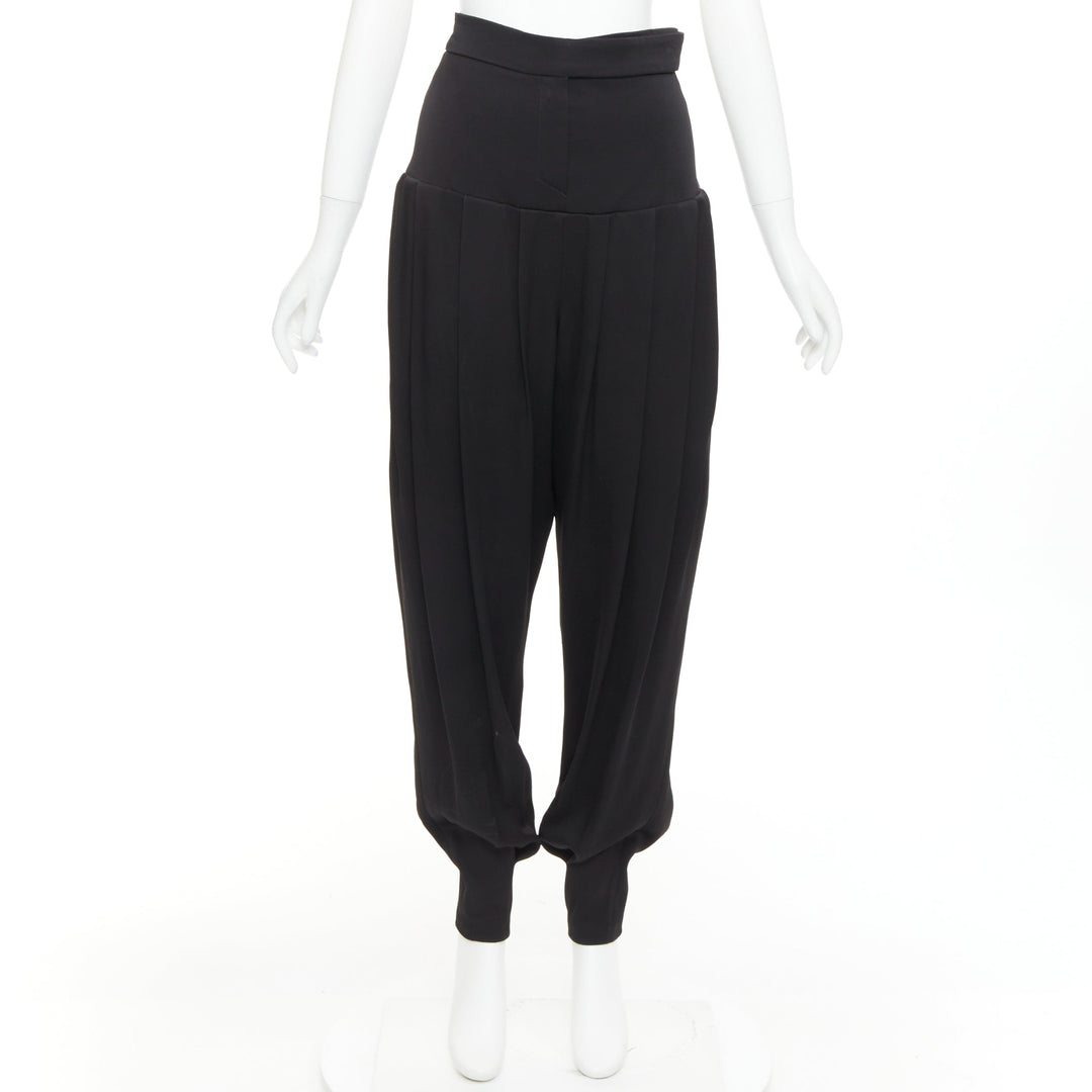 ALEXANDRE VAUTHIER COUTURE Runway black pleated high waist barrel balloon pants