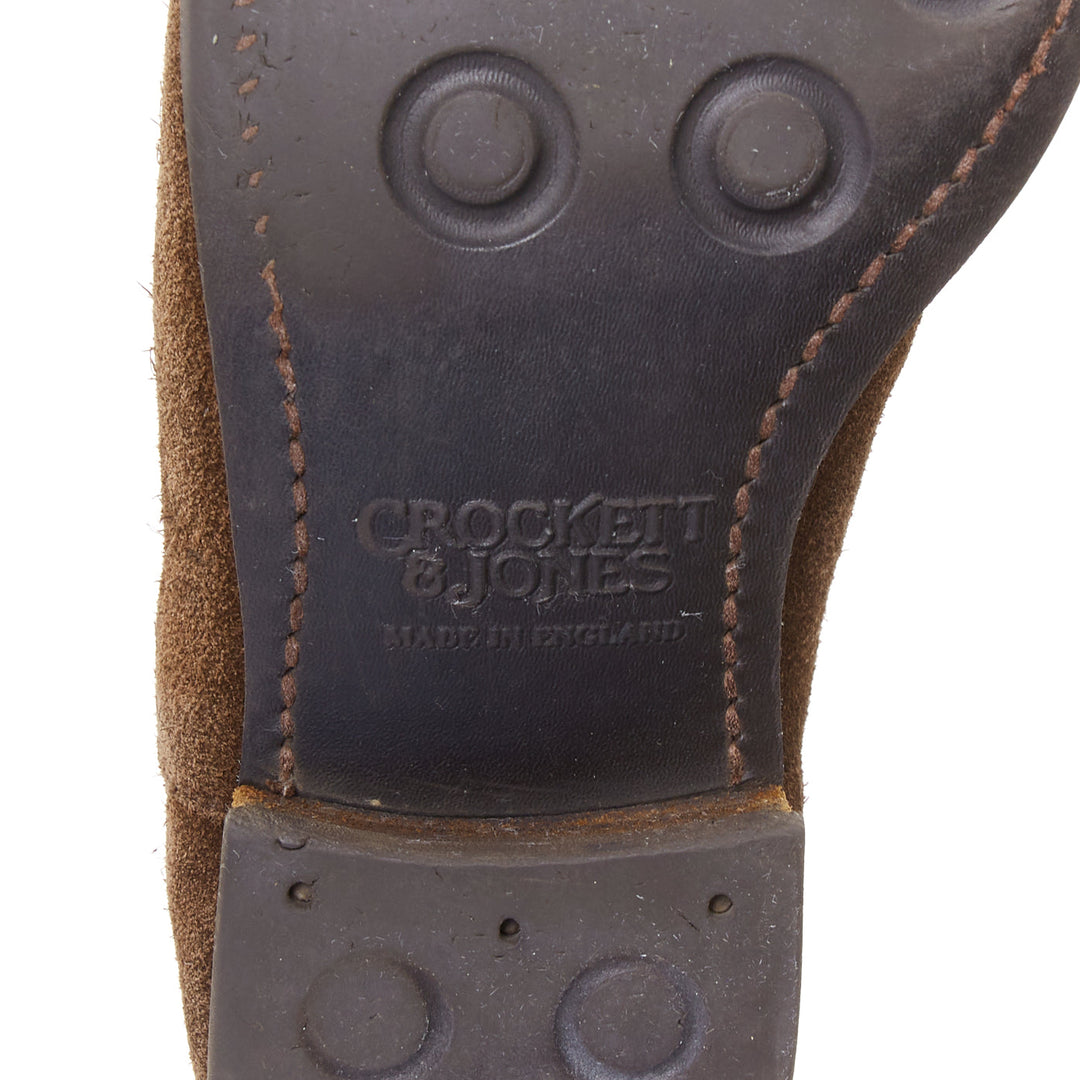 CROCKETT & JONES Chelsea dark brown repello suede almond ankle boot UK6.5 EU40.5