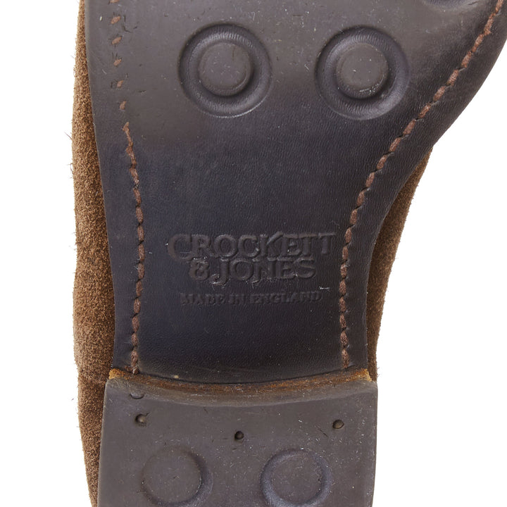 CROCKETT & JONES Chelsea dark brown repello suede almond ankle boot UK6.5 EU40.5