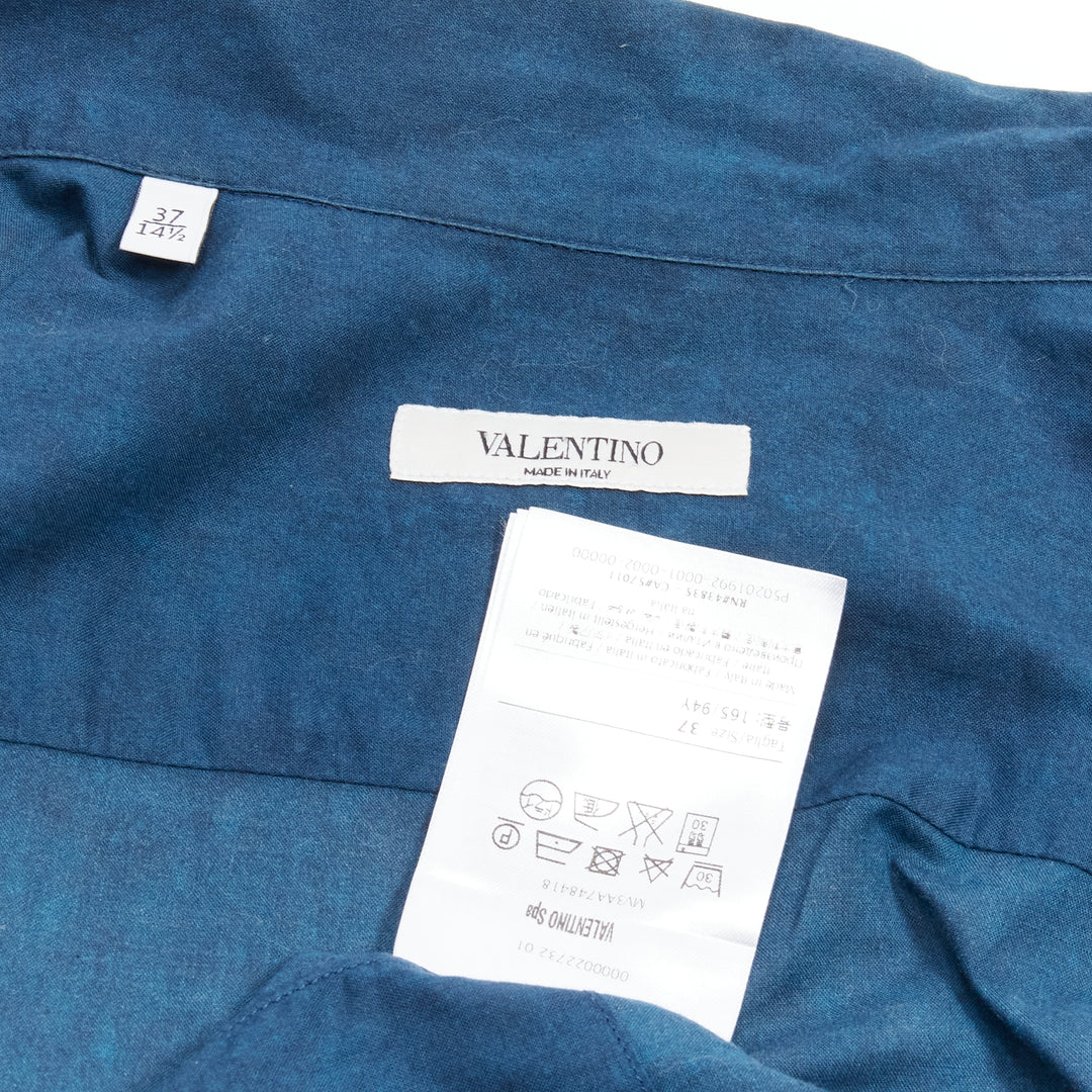 VALENTINO 100% cotton blue Hawaiian floral print button down shirt EU37 XS