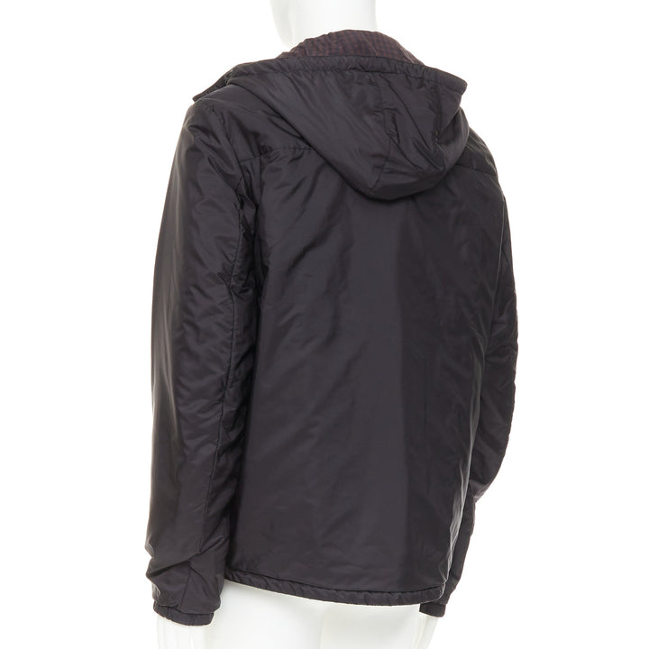 PRADA Linea Rossa 2014 Reversible black burgundy gingham windbreaker IT52 XL