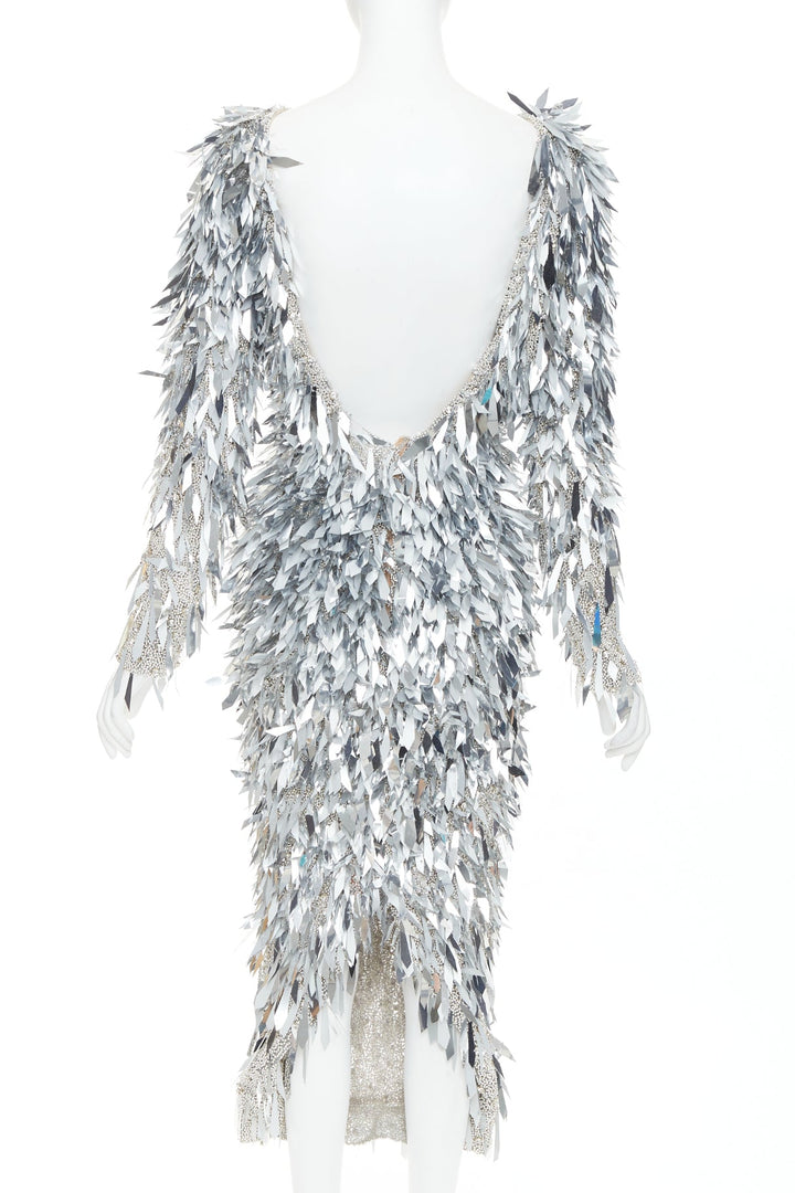 rare ALEXANDRE VAUTHIER COUTURE AW2023 Runway Lesage bead feather pailette dress