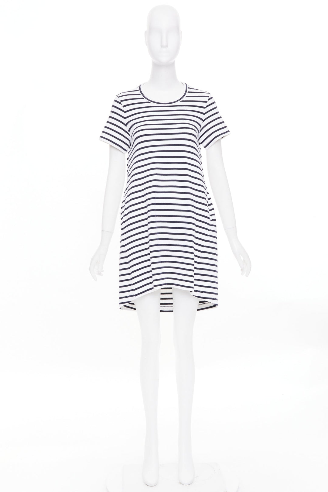 SACAI 2018 striped cut out back poplin panel asymmetric apparel dress JP2 M