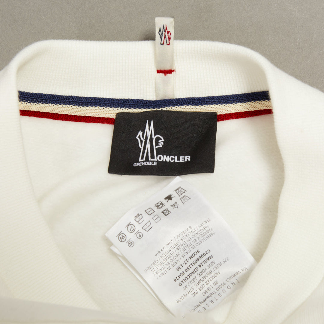 MONCLER GRENOBLE Maglia Girocollo white padded face ski goggle sweatshirt S