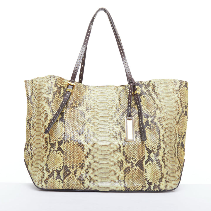 MICHAEL KORS COLLECTION Gia beige natural scaled leather tote bag