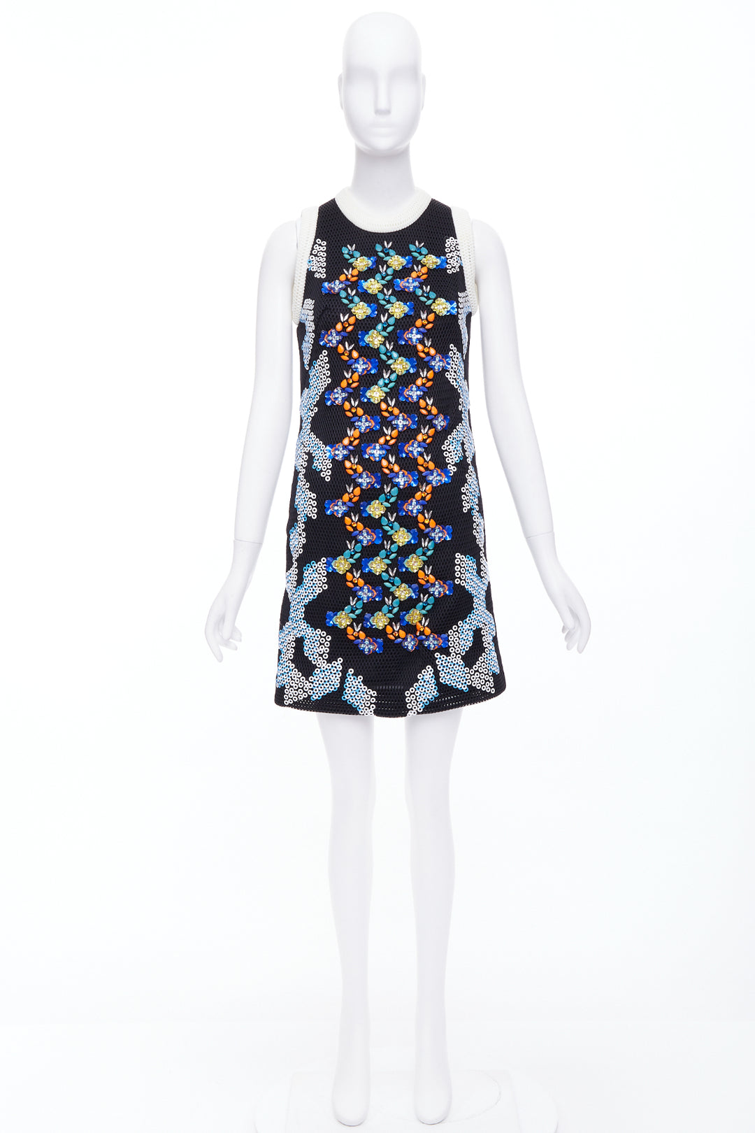 PETER PILOTTO 2013  Runway bead embellished mesh mini dress UK8 S