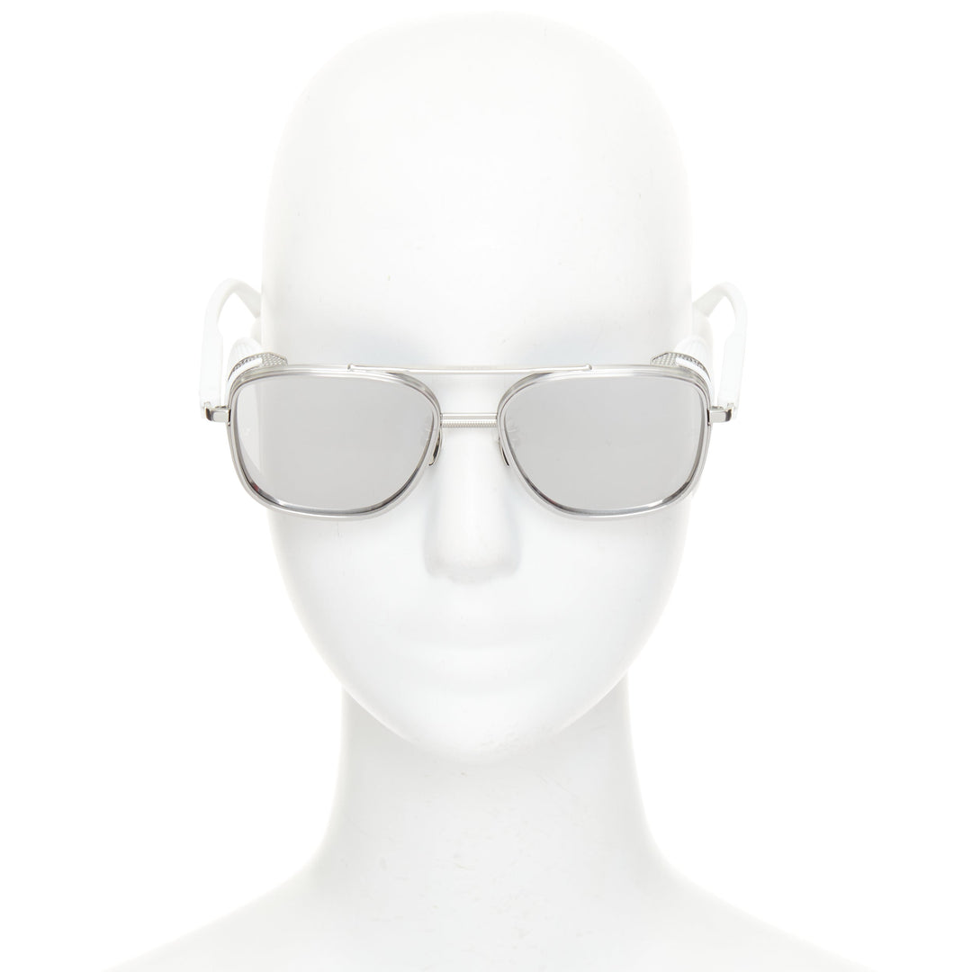 LINDA FARROW 2026 Baret Explorer LFL1631 white gold titanium shield sunglasses
