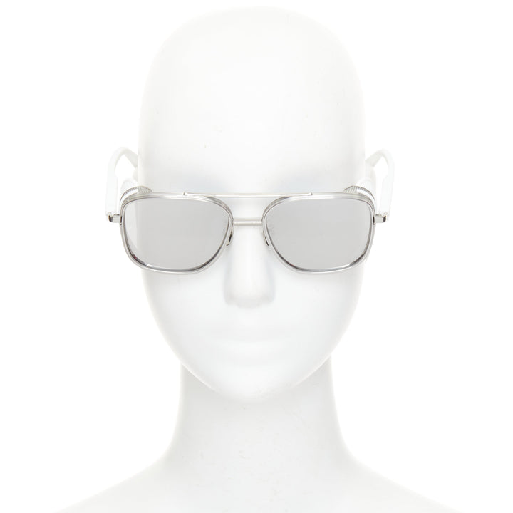 LINDA FARROW 2026 Baret Explorer LFL1631 white gold titanium shield sunglasses