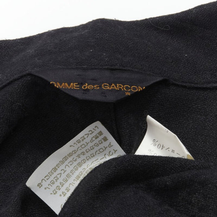 COMME DES GARCONS 1980's Vintage black wool wide cut oversized asymmetric blazer