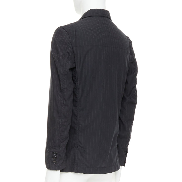 COMME DES GARCONS Homme Deux 2018 grey pinstriped pocketed blazer S