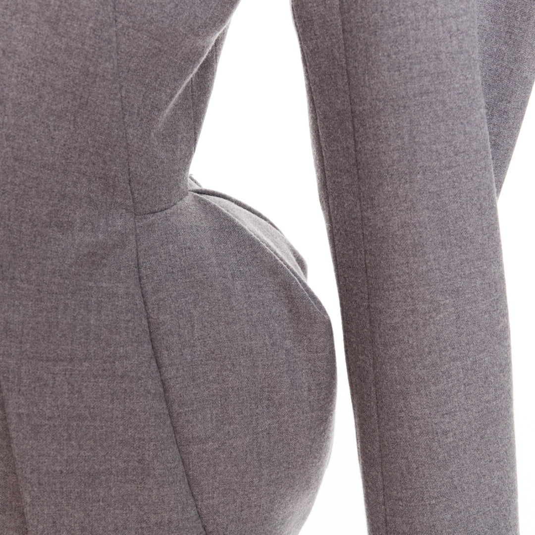 ALEXANDRE VAUTHIER COUTURE SS2022 Runway grey wasp waist padded hip jacket