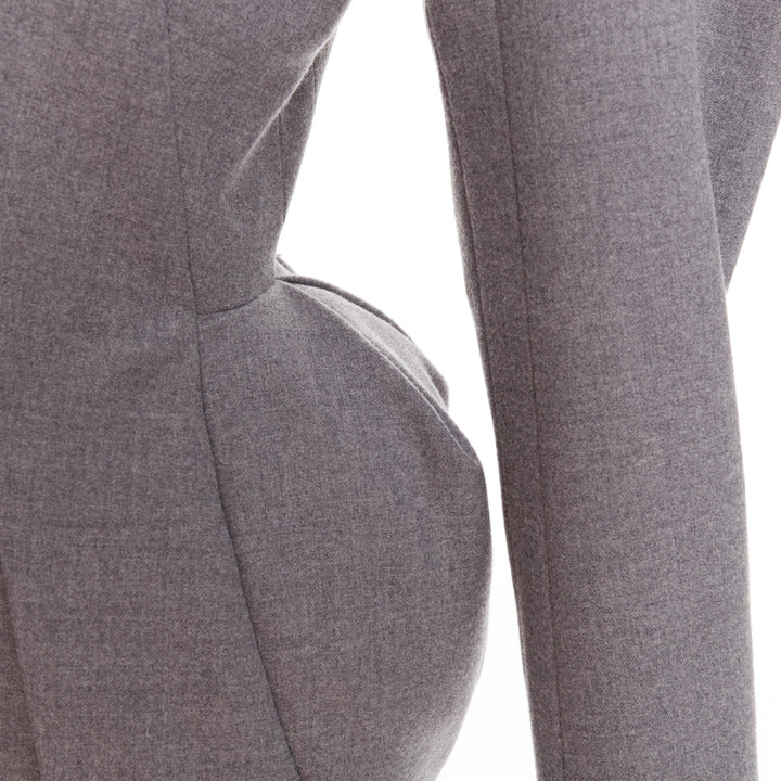 ALEXANDRE VAUTHIER COUTURE SS2022 Runway grey wasp waist padded hip jacket