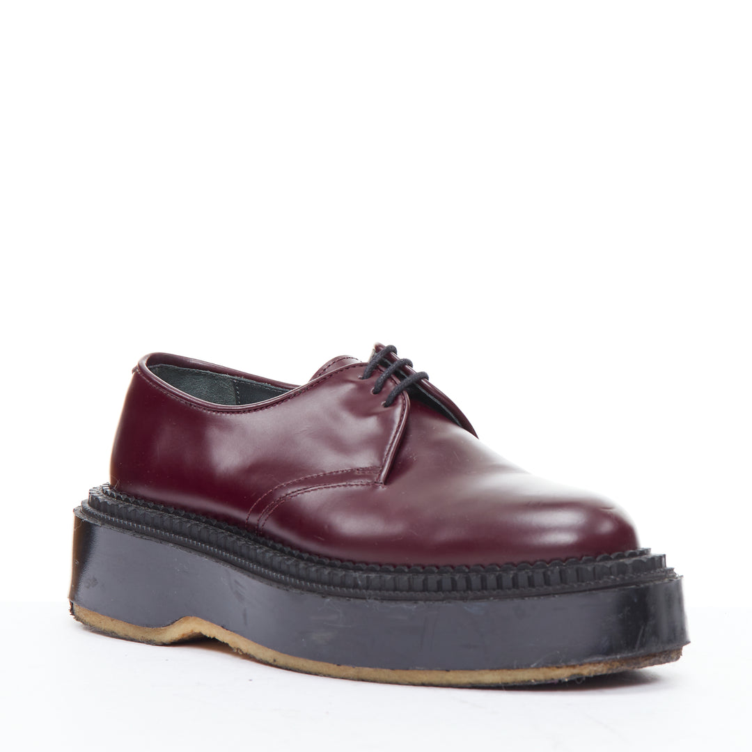 UNDERCOVER ADIEU 2018 Derby burgundy chunky platform creepers EU38