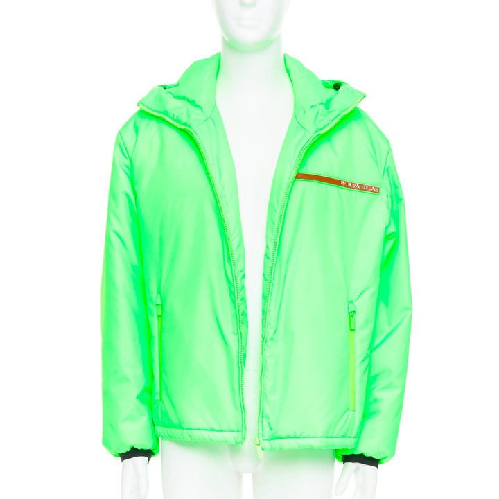 PRADA 2018 Linea Rossa Primaloft neon green puffer jacket S ASAP Rocky