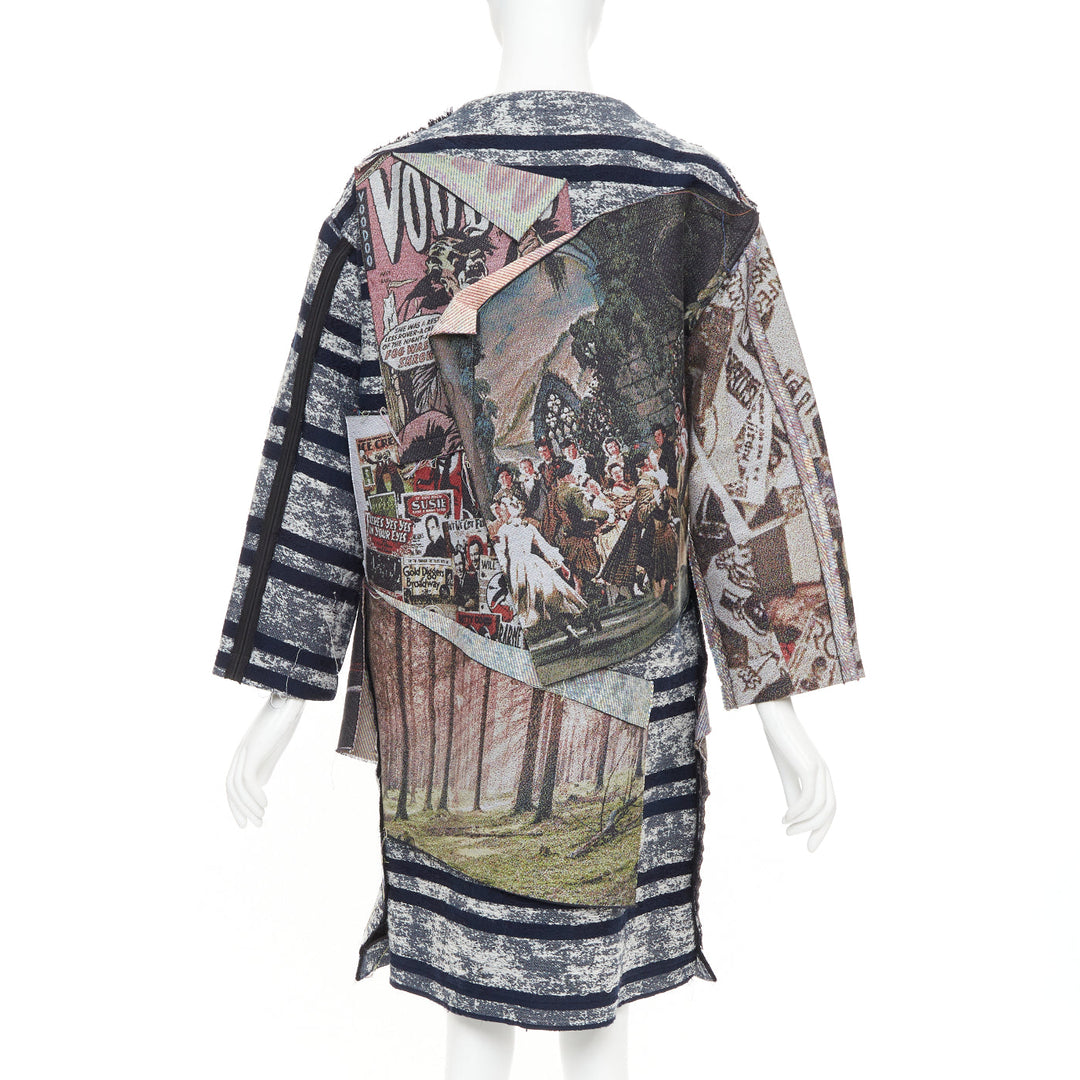 rare MIHARA YASUHIRO colorful cotton blend patchwork jacquard jacket IT38 XS