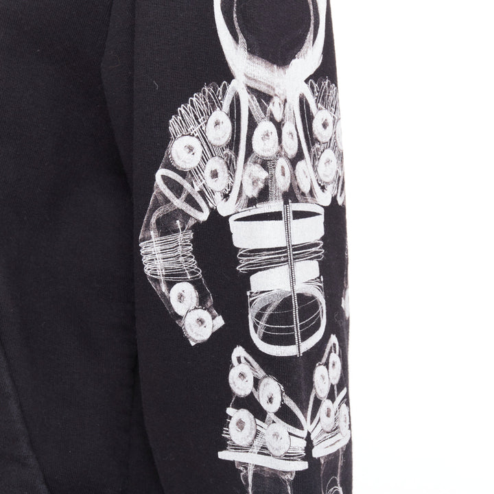 rare CHANEL 2017 Astronaut print sleeve black cotton zip up hoodie FR46 2XL