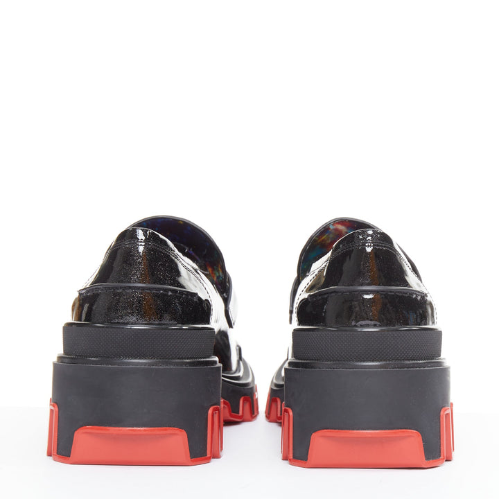 rare CHRISTIAN LOUBOUTIN MARVEL The Amazing Loubi Flat Cosmos black loafer EU41