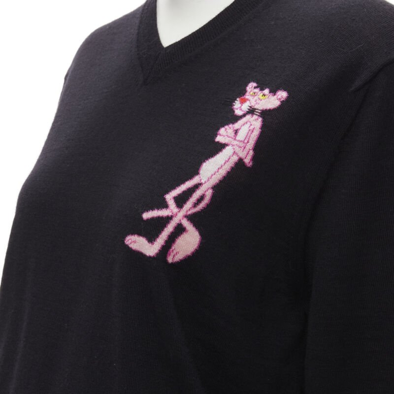COMME DES GARCONS HOMME PLUS Ever Green Pink Panther black sweater M