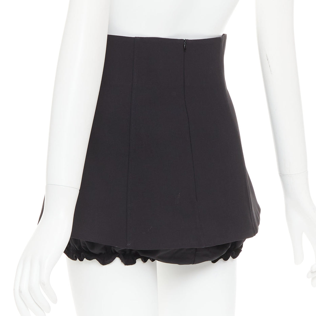 SHUSHU TONG Mini Culottes black high waisted layered ruffle shorts skirt UK8 S