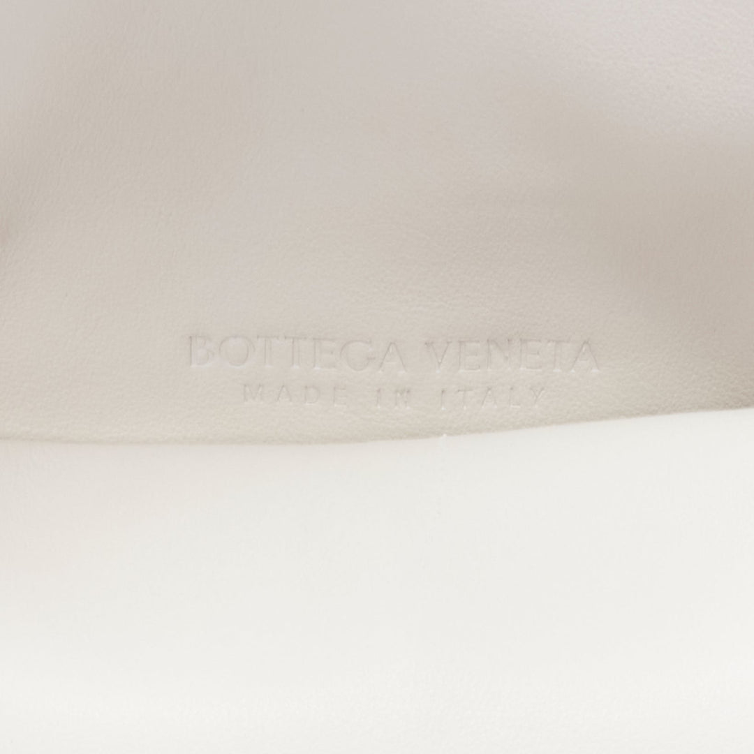 BOTTEGA VENETA Trine white triangle foldover dumpling clutch bag