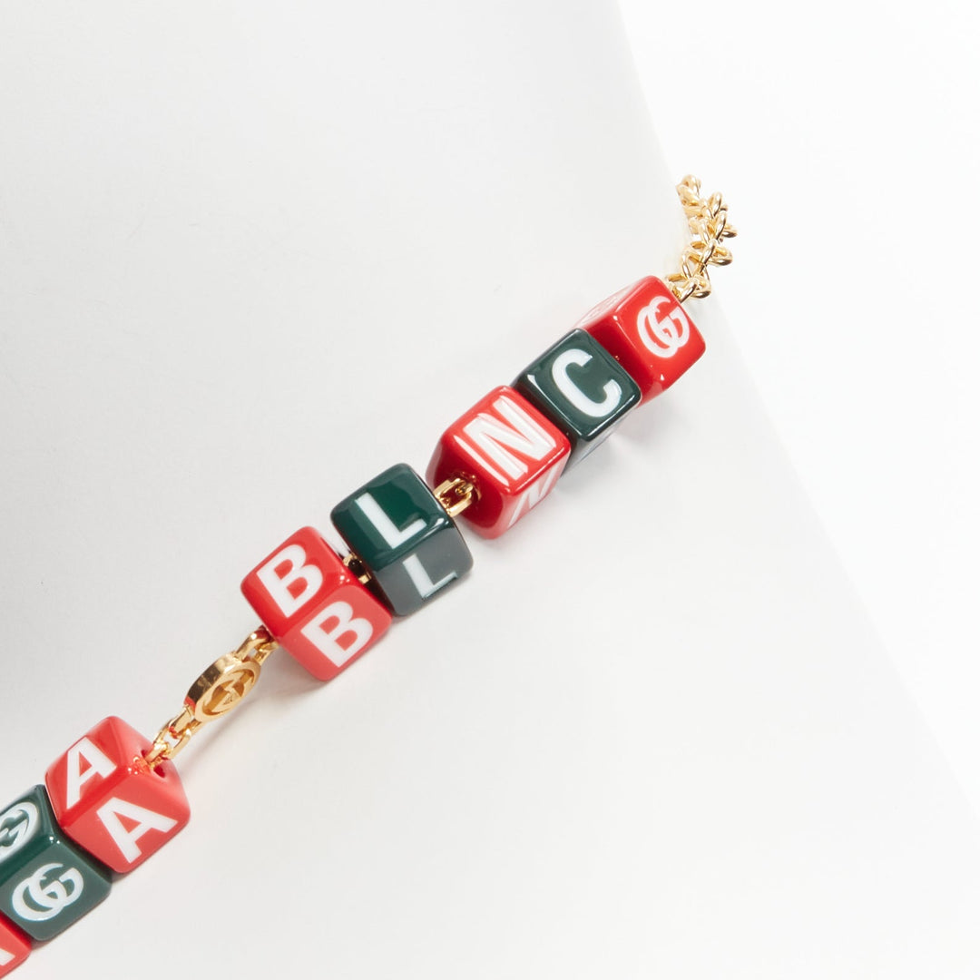GUCCI BALENCIAGA 2021 Hacker Project Symbols red green cubes short necklace