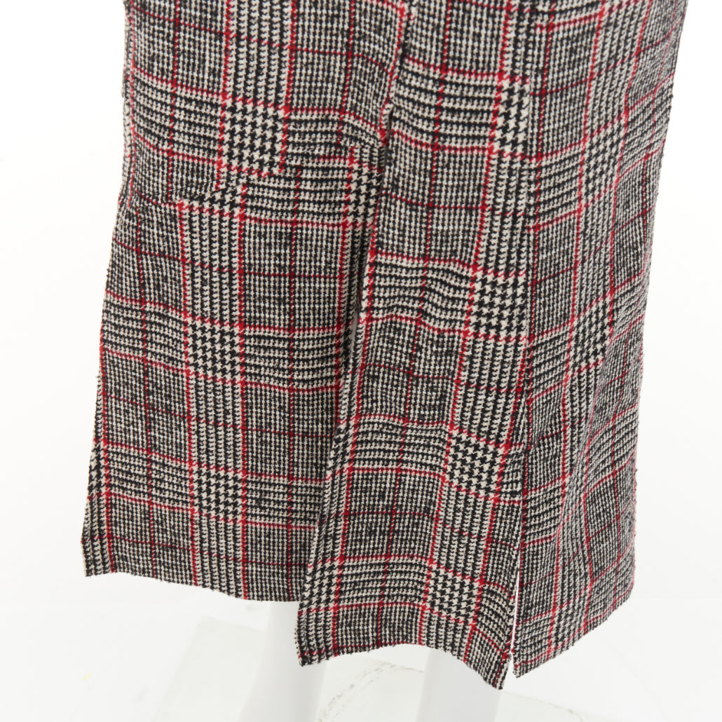 MCQ ALEXANDER MCQUEEN multicolor plaid checked tweed pleated midi skirt IT38