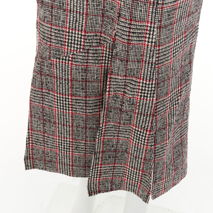 MCQ ALEXANDER MCQUEEN multicolor plaid checked tweed pleated midi skirt IT38
