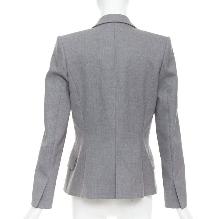 ALEXANDRE VAUTHIER COUTURE grey wooly peak lapel single breasted blazer jacket