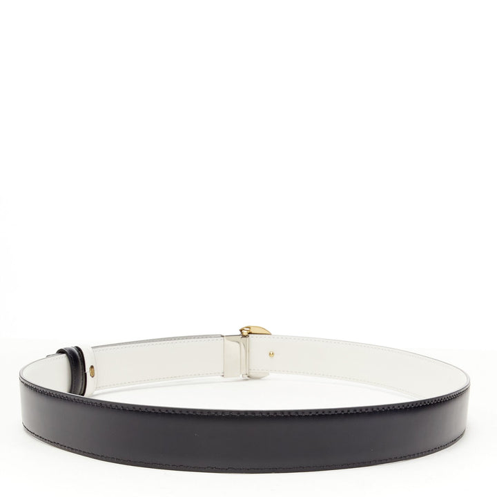 VERSACE Demi Medusa Reversible black white split coin belt 75cm-85cm