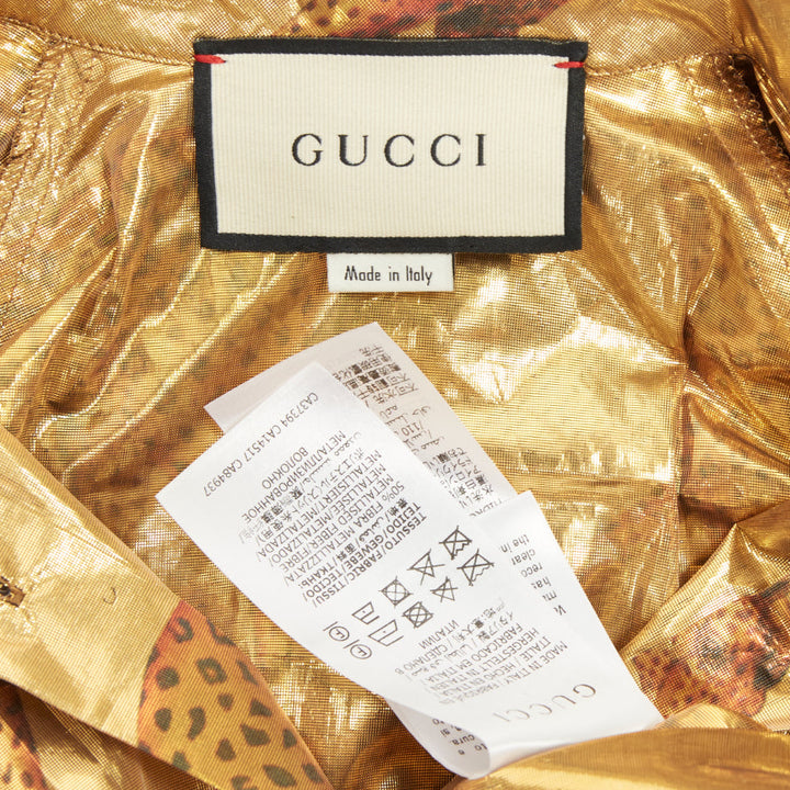 rare GUCCI 2016 horse metallic lurex animal print pussy bow blouse top IT36 XXS
