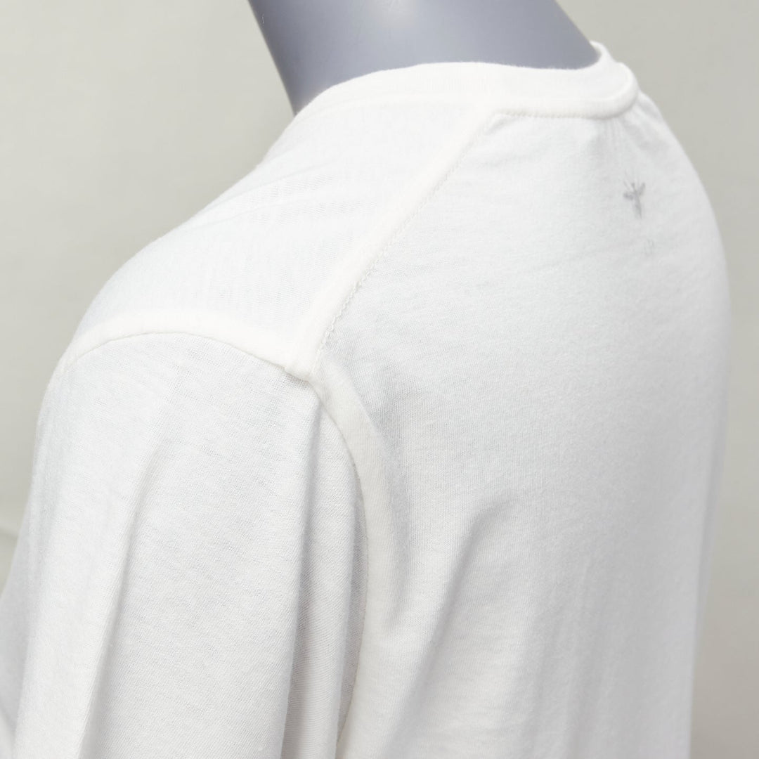 DIOR Feminity The Trap Simone De Beauvoir print white cotton linen tshirt XS