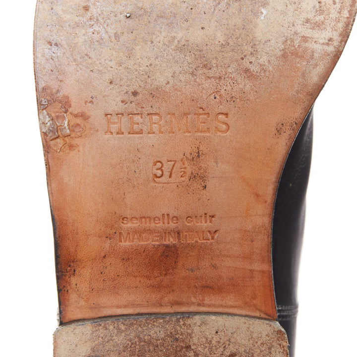 HERMES Jumping Limited red blue colorblocked leather tall riding boots EU37.5