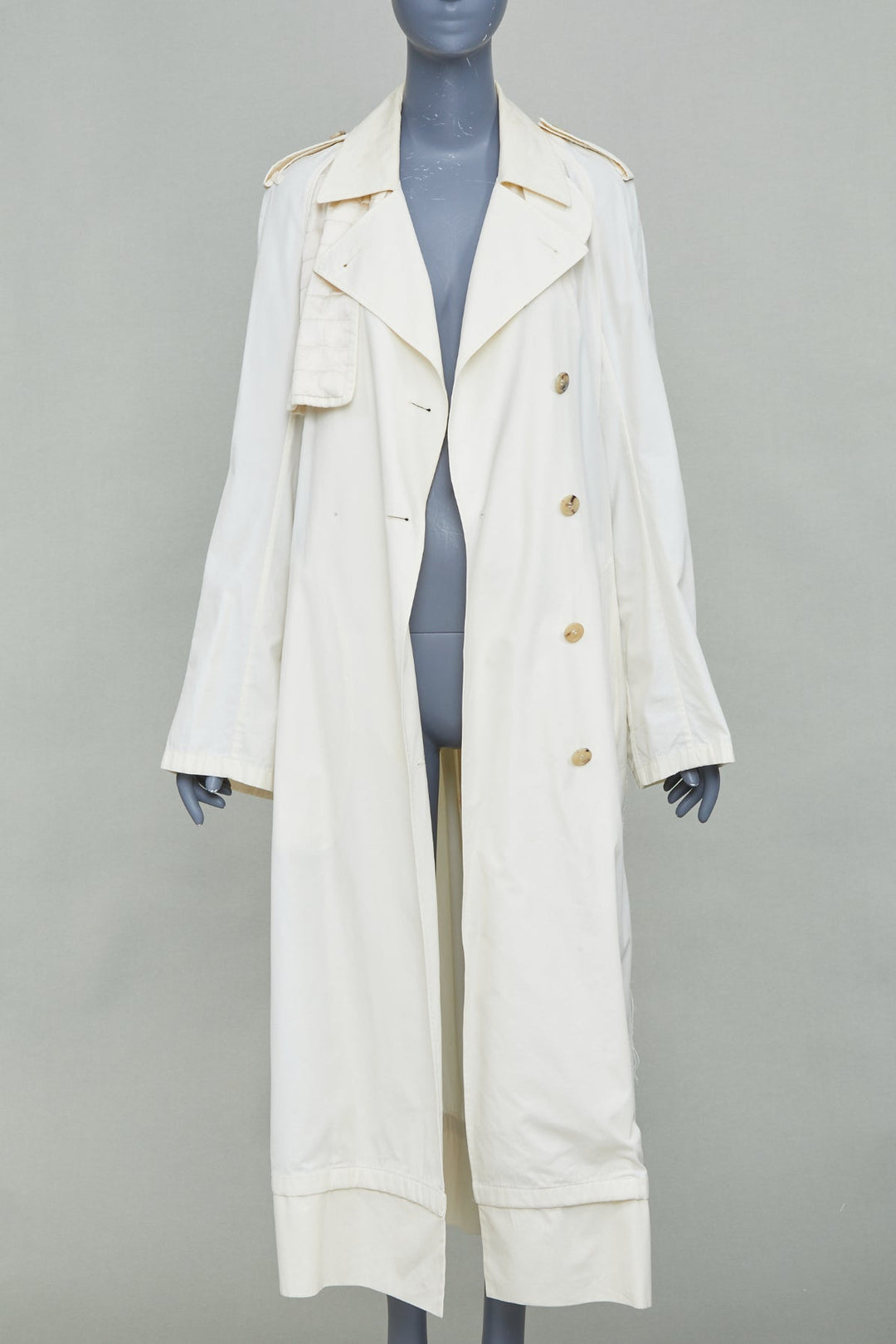 BOTTEGA VENETA 2020 Daniel Lee beige cotton blend belted trench coat IT38 XS