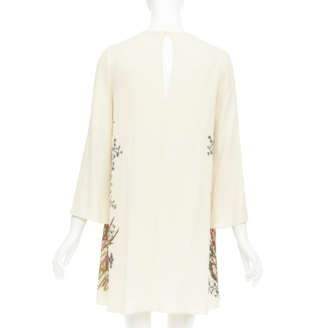 CHRISTIAN DIOR 2020 Jardin Champetre Sauvage cream silk floral dress FR34 XS