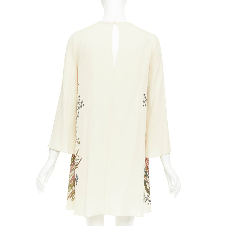 CHRISTIAN DIOR 2020 Jardin Champetre Sauvage cream silk floral dress FR34 XS