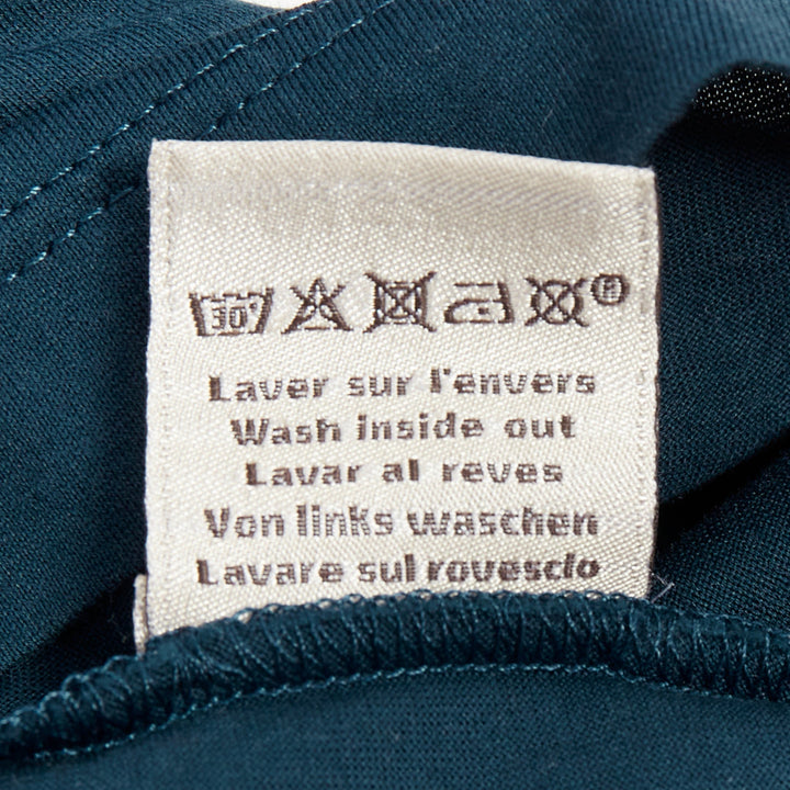 HERMES dark teal blue horse bit print cotton crew neck tshirt