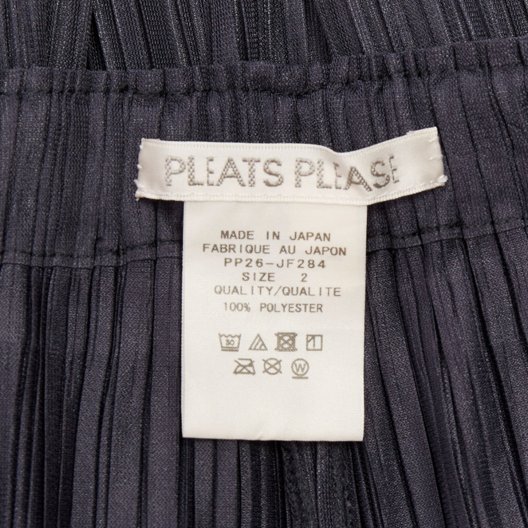 ISSEY MIYAKE Pleats Please black plisse ruched semi-sheer culotte shorts JP2 M