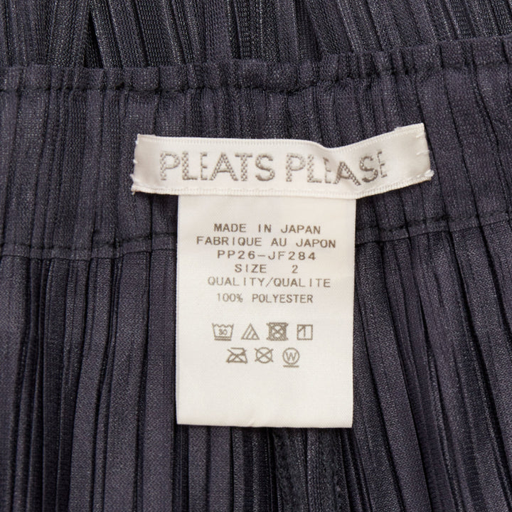 ISSEY MIYAKE Pleats Please black plisse ruched semi-sheer culotte shorts JP2 M