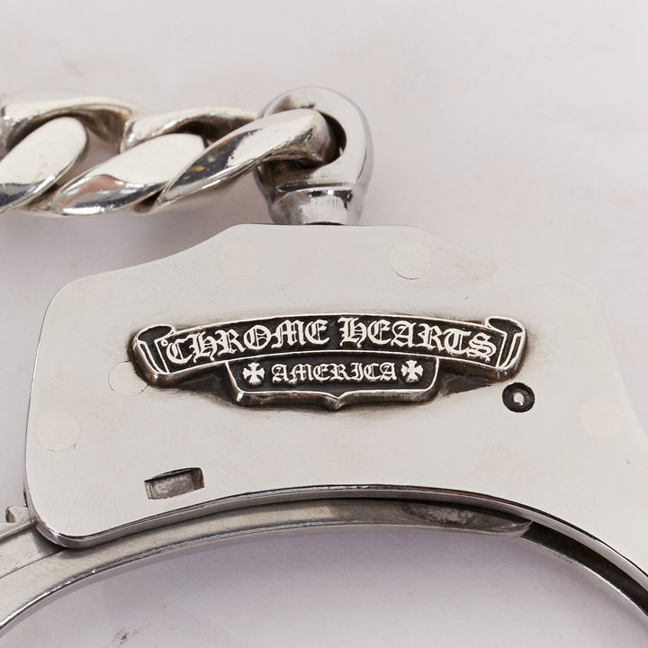 rare CHROME HEARTS 925 sterling silver handcuff bangle skull keychain