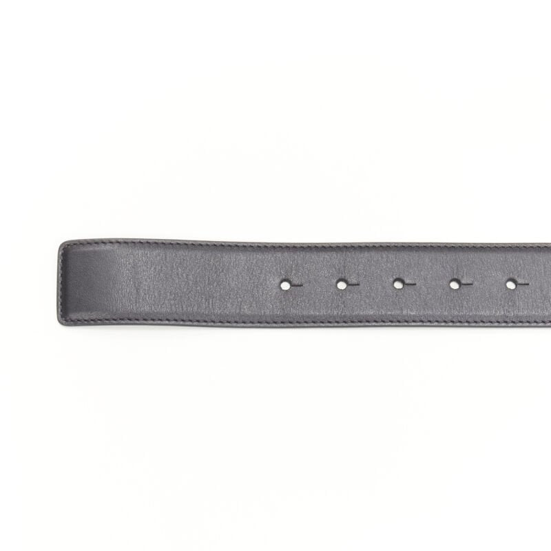 VERSACE La Medusa ruthenium silver buckle black leather belt 110cm 42-46"