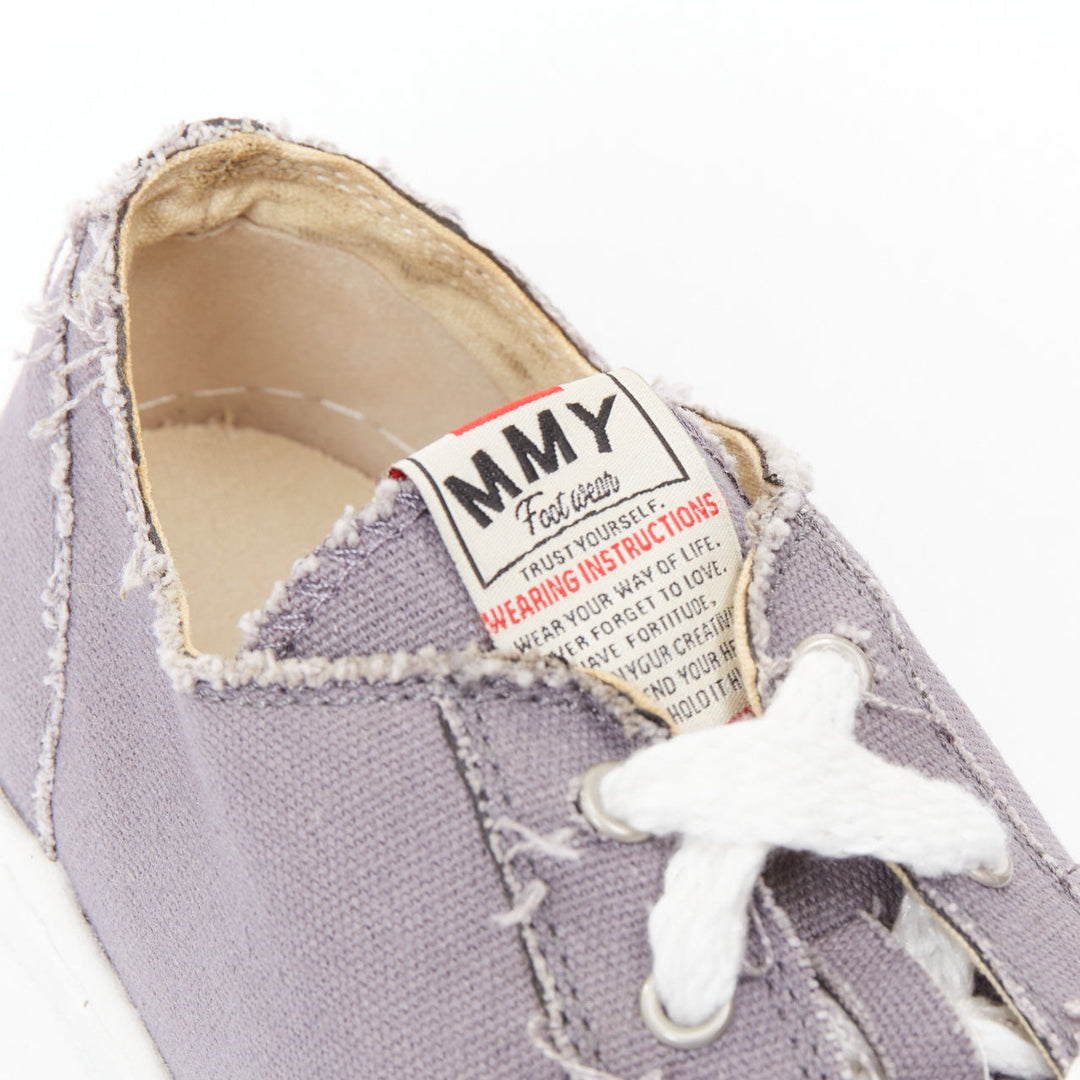 MIHARA YASUHIRO Hank grey canvas OG sole distressed low top sneakers