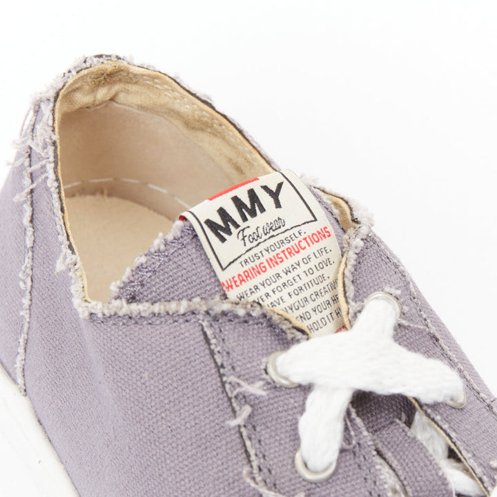 MIHARA YASUHIRO Hank grey canvas OG sole distressed low top sneakers