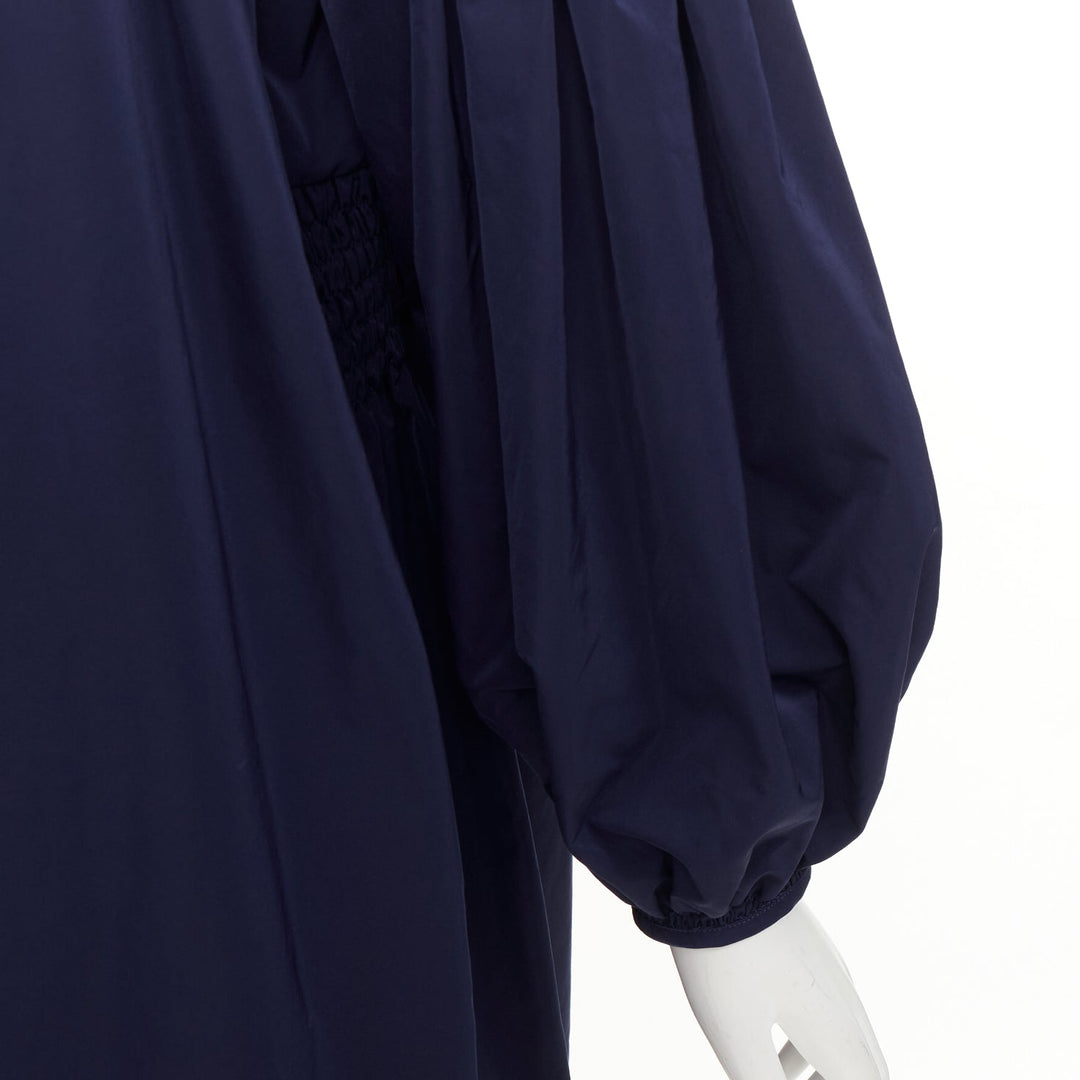 CALVIN KLEIN 205W39NYC Raf Simons navy polyester bishop sleeve  dress IT38 XS