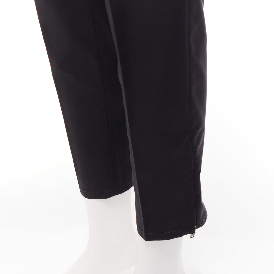 PRADA 2017 black nylon side zip tapered cropped dress pants IT48 M