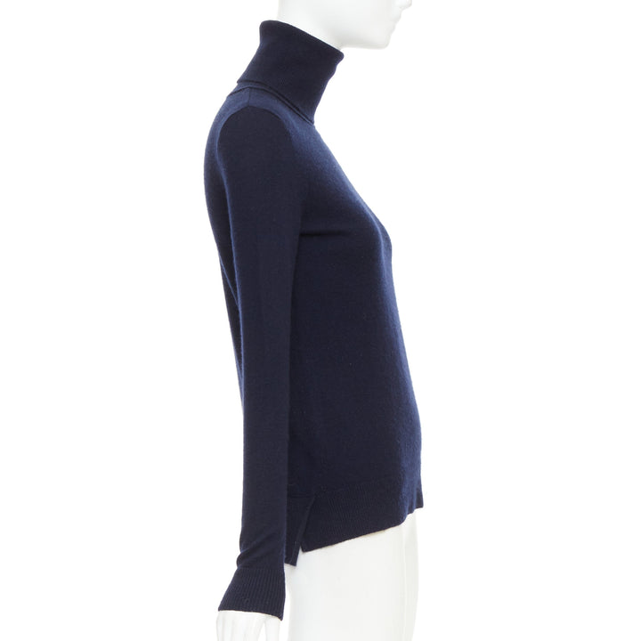 VINCE 100% cashmere navy long sleeve minimal  turtleneck sweater XXS
