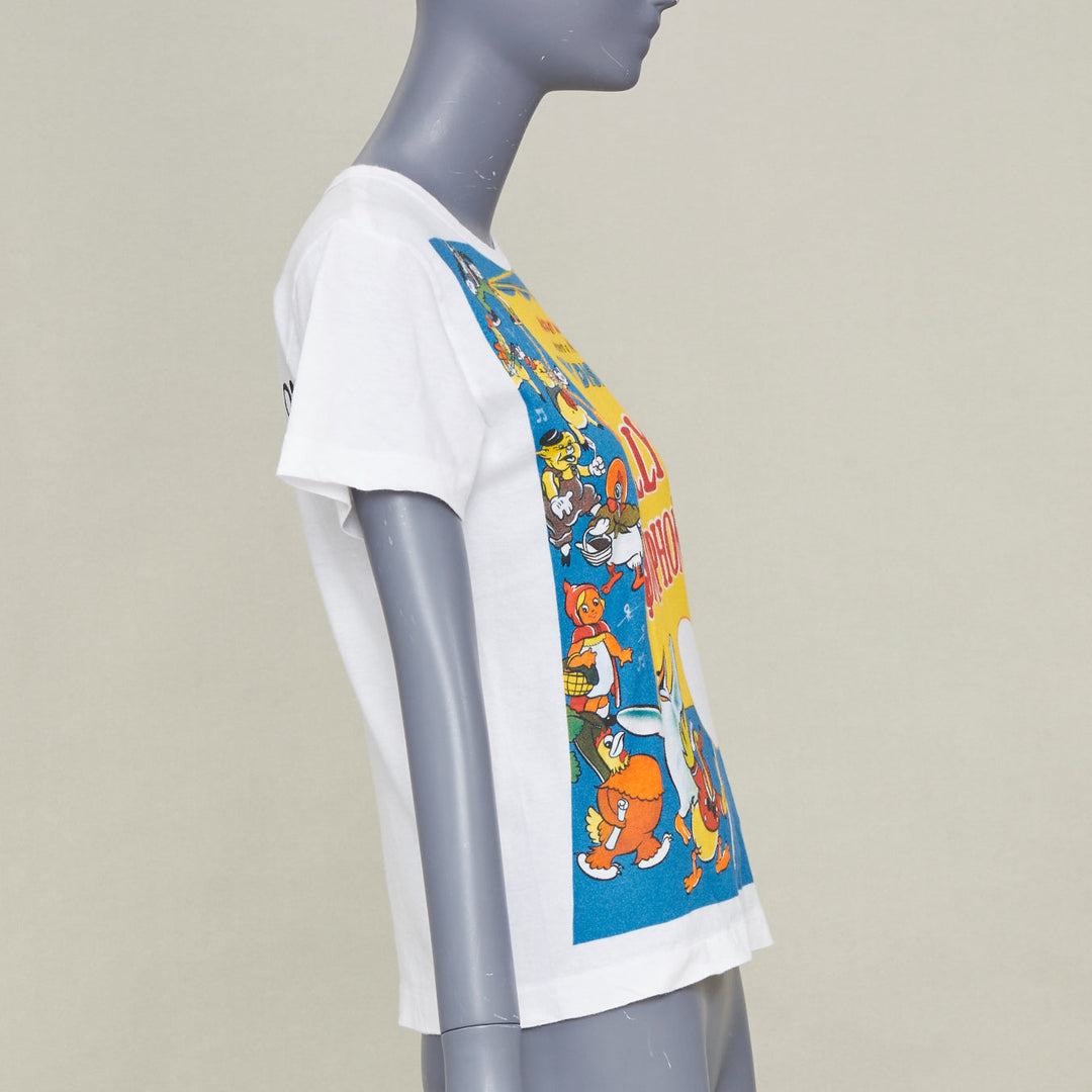 COMME DES GARCONS 2014 Disney Silly Symphony blue yellow graphic jersey tshirt S