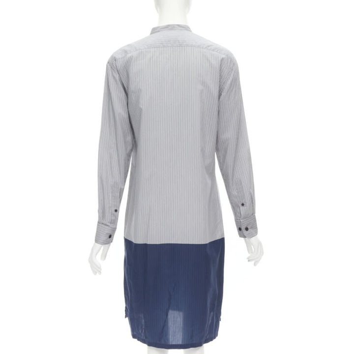 Female mannequin wearing Dries Van Noten Blue Cotton Women Casual Dress in Size FR34 | Available at JHROP