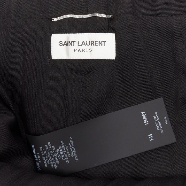 SAINT LAURENT 2021 Runway black faux fur mini skirt FR34 XS