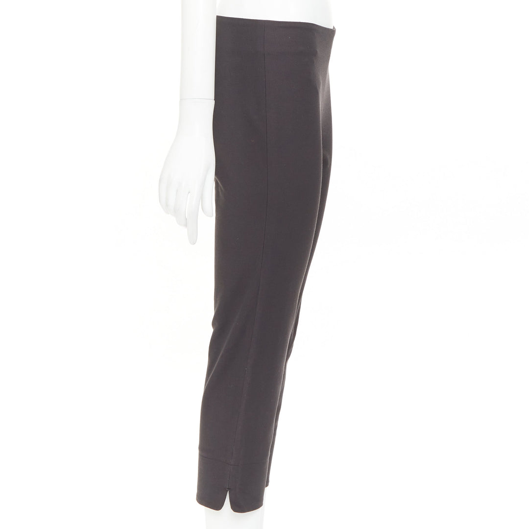 THE ROW charcoal grey cotton blend low waist cropped minimalist legging pantsXS
