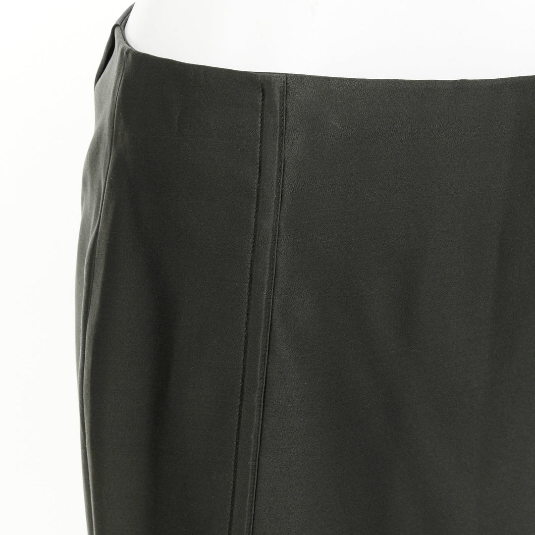 PRADA 2022 Runway black silk satin origami trail train mini skirt IT40 S